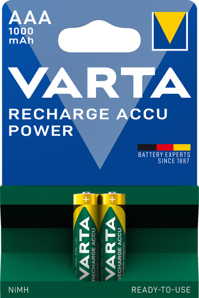 Varta Recharge Accu Power AAA 1000mAh 2er Blister