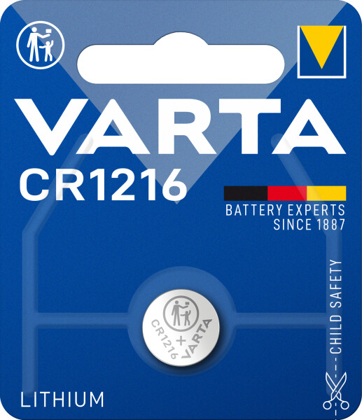 1 x Varta CR 1216 CR1216 3V Lithium Batterie Knopfzelle 27mAh Blister 6216 Neu 