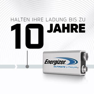 Energizer Ultimate Lithium E-Block  9V 6FR22 Rauchmelderbatterie 1er Blister