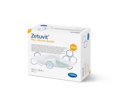 Zetuvit Plus Silicone Border - 12,5 cm x 12,5 cm