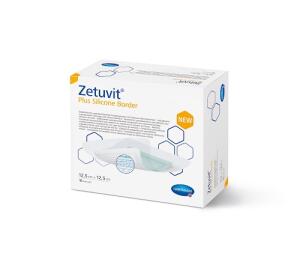 Zetuvit Plus Silicone Border - 12,5 cm x 12,5 cm