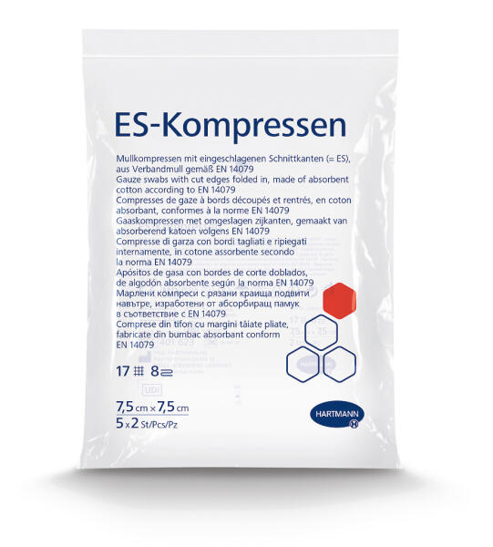 ES-Kompressen steril 8-fach 7,5 x 7,5 cm (5 x 2 Stück)
