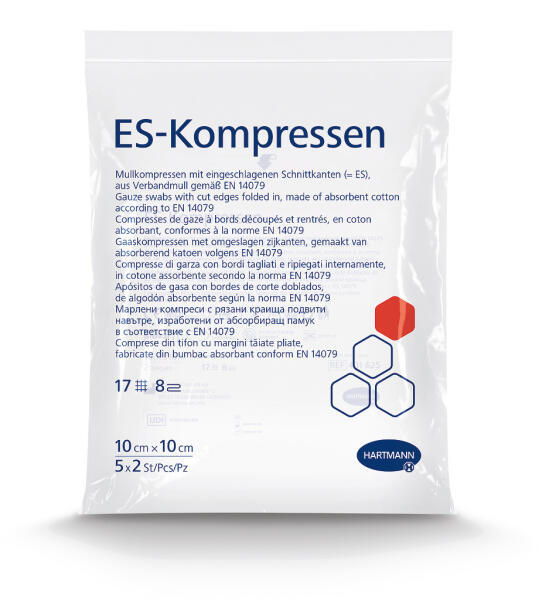 ES-Kompressen steril 8-fach 10 x 10 cm (5 x 2 Stück)
