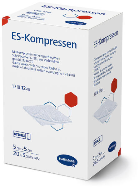 ES-Kompressen steril Großpackung 12-fach - 5 x 5 cm (20 x 5 Stück)