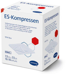 ES-Kompressen steril Großpackung 12-fach - 7,5 x 7,5 cm (10 x 10 Stück)