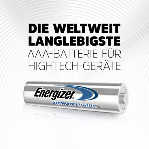 Energizer Ultimate Lithium AAA Micro LR03 FR3 L92 MN2400  1,5V 4er Blister