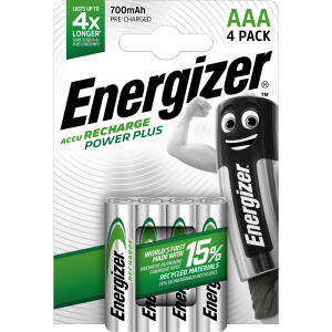 Energizer Rechargeable Power Plus AAA HR03 700mAh 4er...