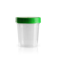 Urinbecher mit grünem Schraubdeckel - 125 ml | VE: 500 Stück