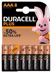Duracell Plus AAA Alkaline-Batterien - LR03 8er Blister