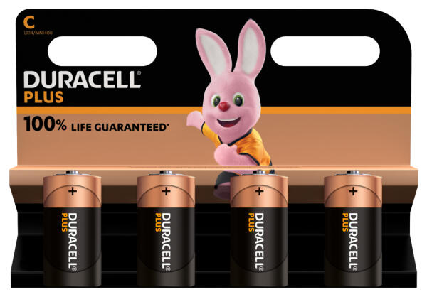 Duracell Plus C Alkaline-Batterien - LR14 4er Blister