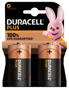 Duracell Plus D Alkaline-Batterien - LR20 2er Blister