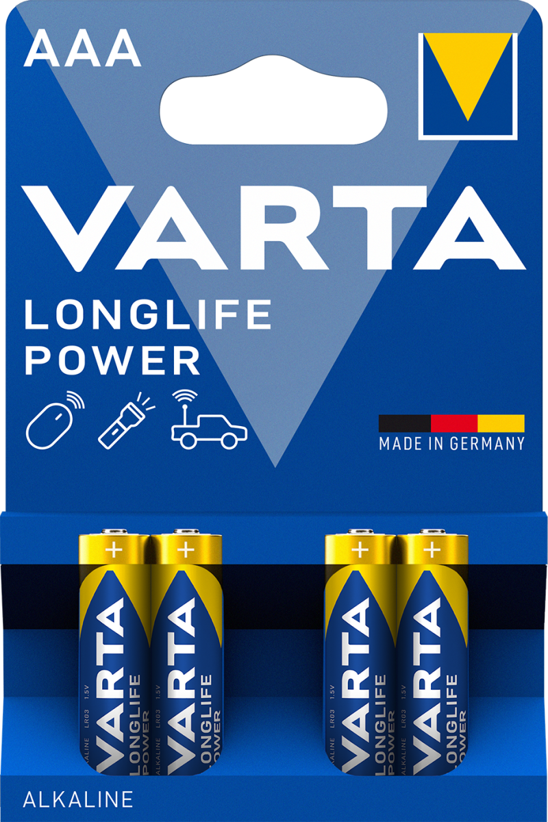 30x AA + 30x AAA 60 Varta Longlife Power Alkaline Batterien im 10er Blister 