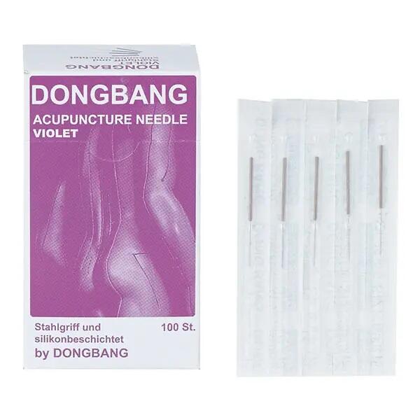 Dongbang Akupunkturnadeln mit Stahlgriff - violett 0,20 x 15 mm