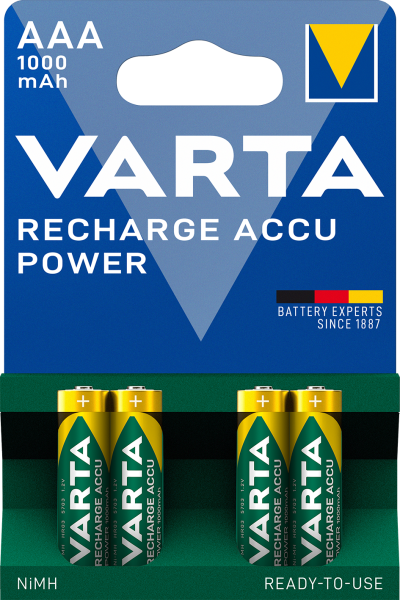 Varta Recharge Accu Power AAA 1000 mAh 4er Blister