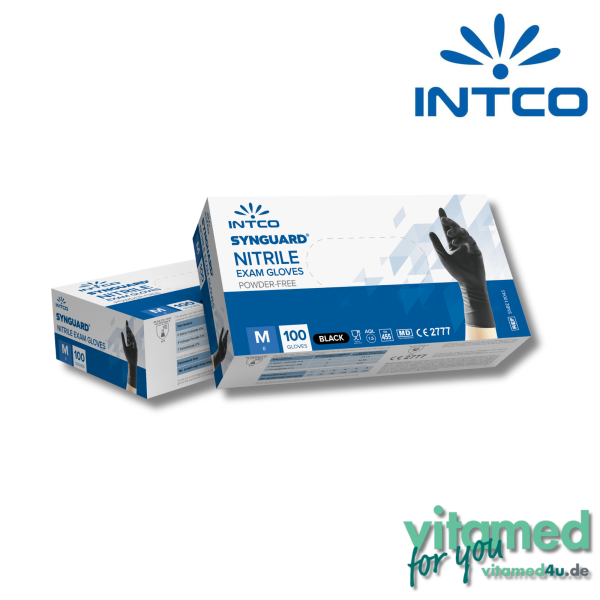 INTCO Synguard Nitril Handschuhe schwarz Gastro-Tätowierer-Industrie verschiedene Größen