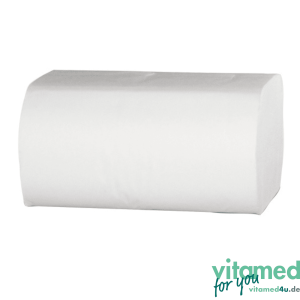 vitamed Papierhandtücher Premium-Qualität | 20 x 160 Stück | V-Falz | 2-lagig | hochweiß | 24 x 21 cm
