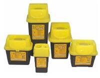 Sharpsafe Abfallcontainer gelb, mit wei&szlig;em Deckel 7L