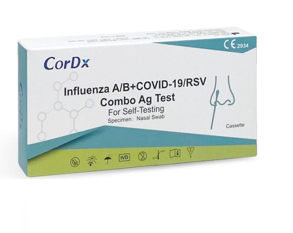 CorDx 4in1 Antigen SARS-CoV-2, Influenza A + B, RSV (Pack: 1 Stück)