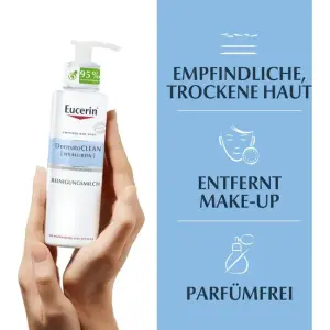 Eucerin® DermatoClean [HYALURON] Reinigungsmilch – sanfte & gründliche Gesichtsreinigung