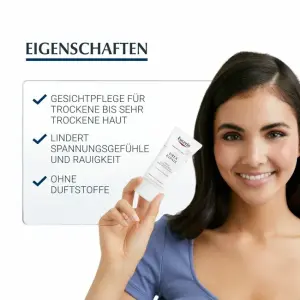 Eucerin® Urea Repair Nacht Gesichtscreme 5% – Intensive Gesichtspflege bei trockener bis sehr trockener und spannender Haut